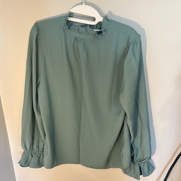 JCrew Drapey Ruffleneck Top - Picture 3 of 4